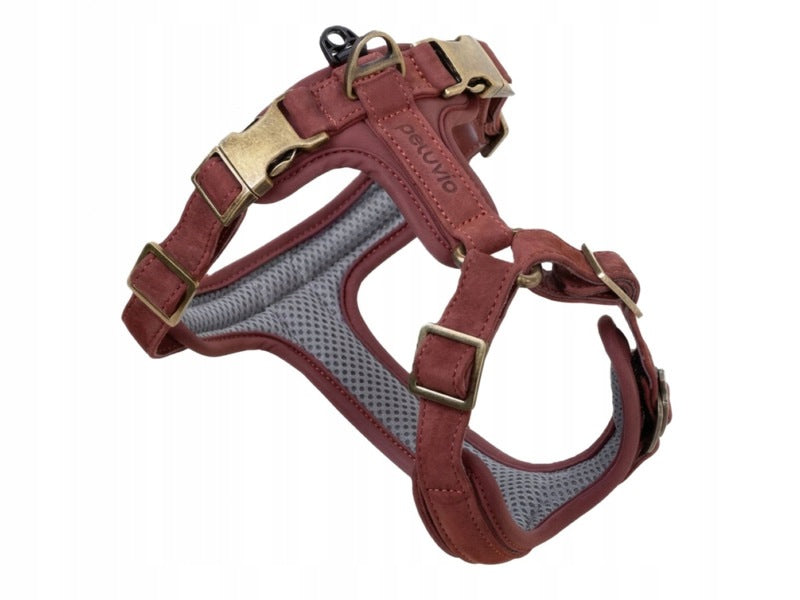 PELUVIO LORD LEATHER DOG HARNESS GENUINE LEATHER, PRESSURE-FREE S