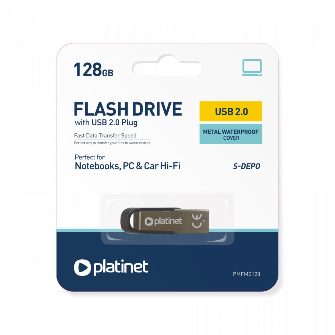 PENDRIVE PLATINET S-Depo USB 2.0 128 GB METAL WATERPROOF ENCLOSURE