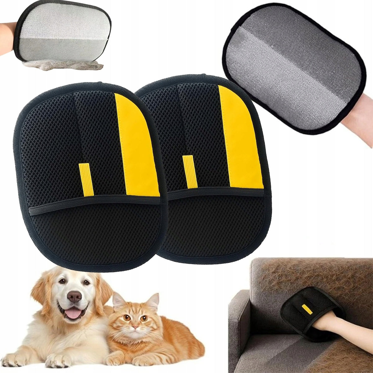 PET HAIR REMOVAL GLOVES CLEANING - CATS AND