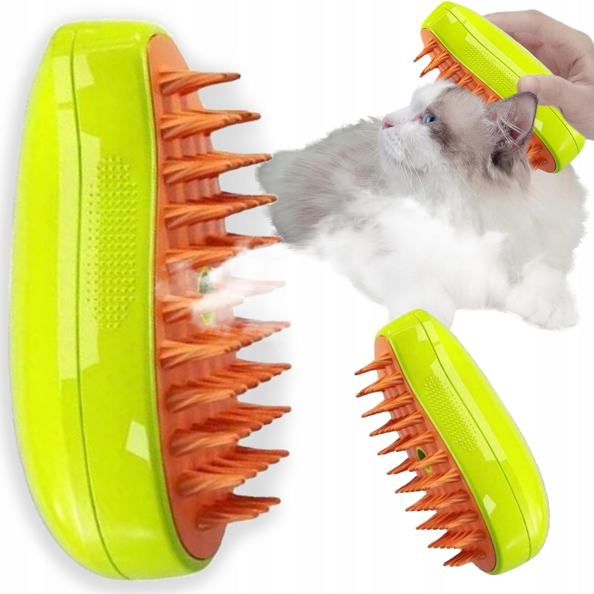 PET STEAM BRUSH ELECTRIC CAT DOG HAIR CARE