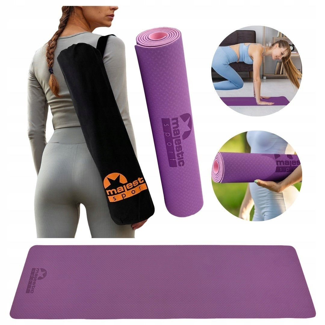 PILATES FITNESS YOGA EXERCISE MAT TRAINING MAT + BAG COVER