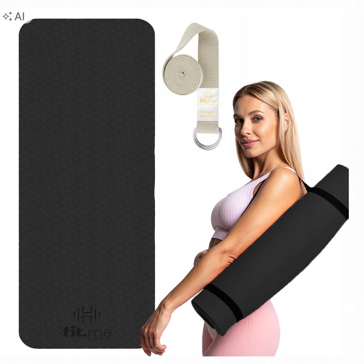 PILATES YOGA EXERCISE MAT GYMNASTIC TPE NON-SLIP WITH HANDLE