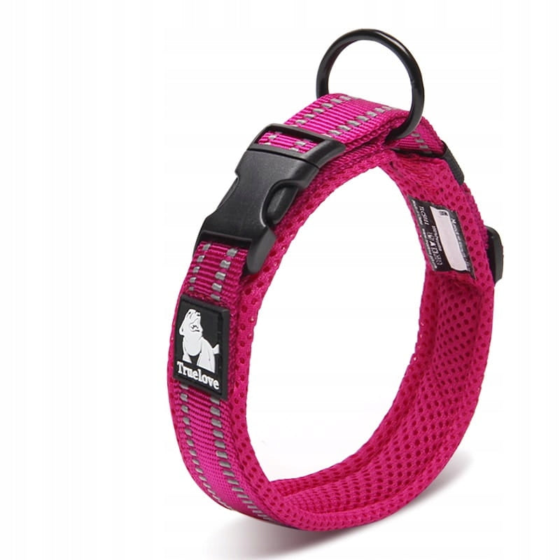 PINK Small Dog Collar REFLECTIVE TRUELOVE M