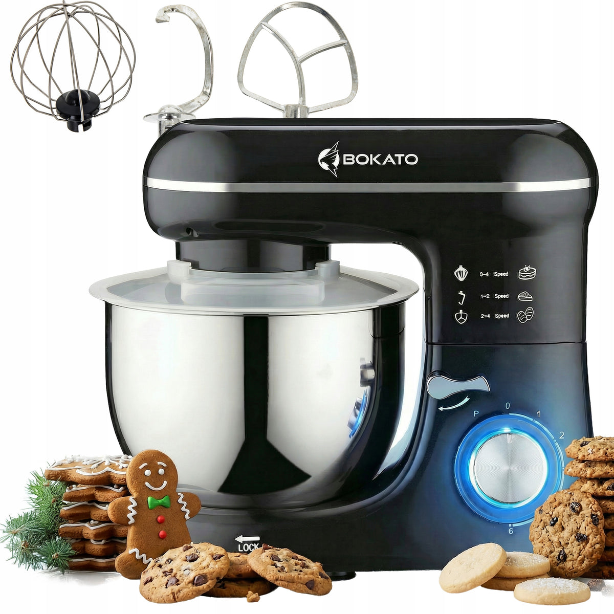 PLANETARY FOOD PROCESSOR 2000W LED MULTIFUNCTIONAL BOWL 4,5L BOKATO KEL080