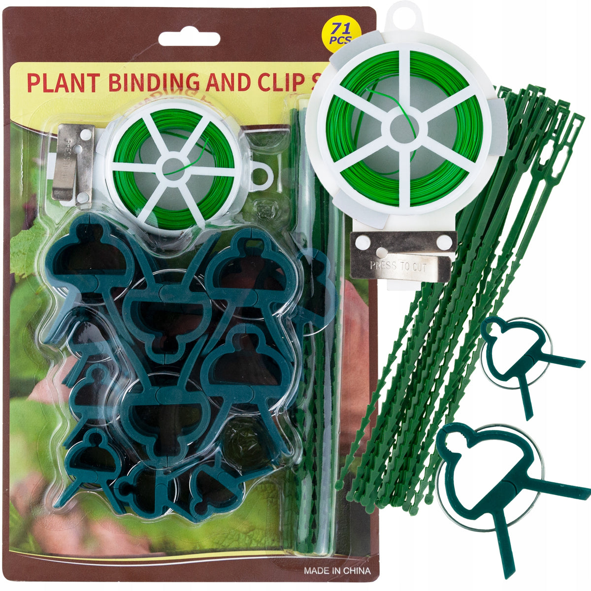 PLANT LIGATION KIT, BAND CLIPS FOR FIXING GARDEN WIRE