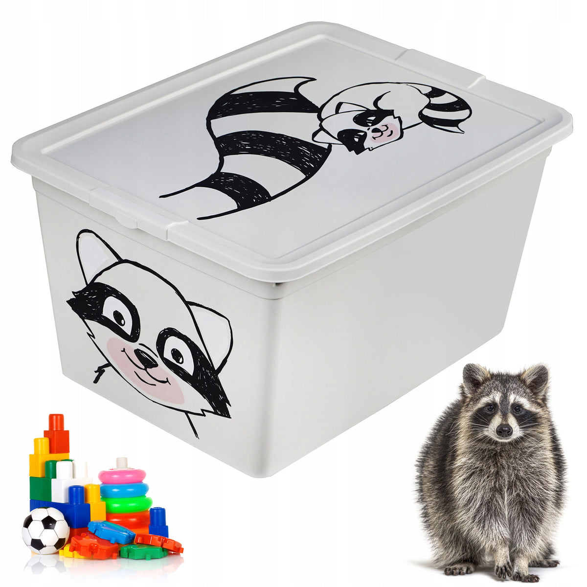 PLASTIC CONTAINER FOR TOYS 30 L CHEST WITH LID FOR CHILD'S ROOM