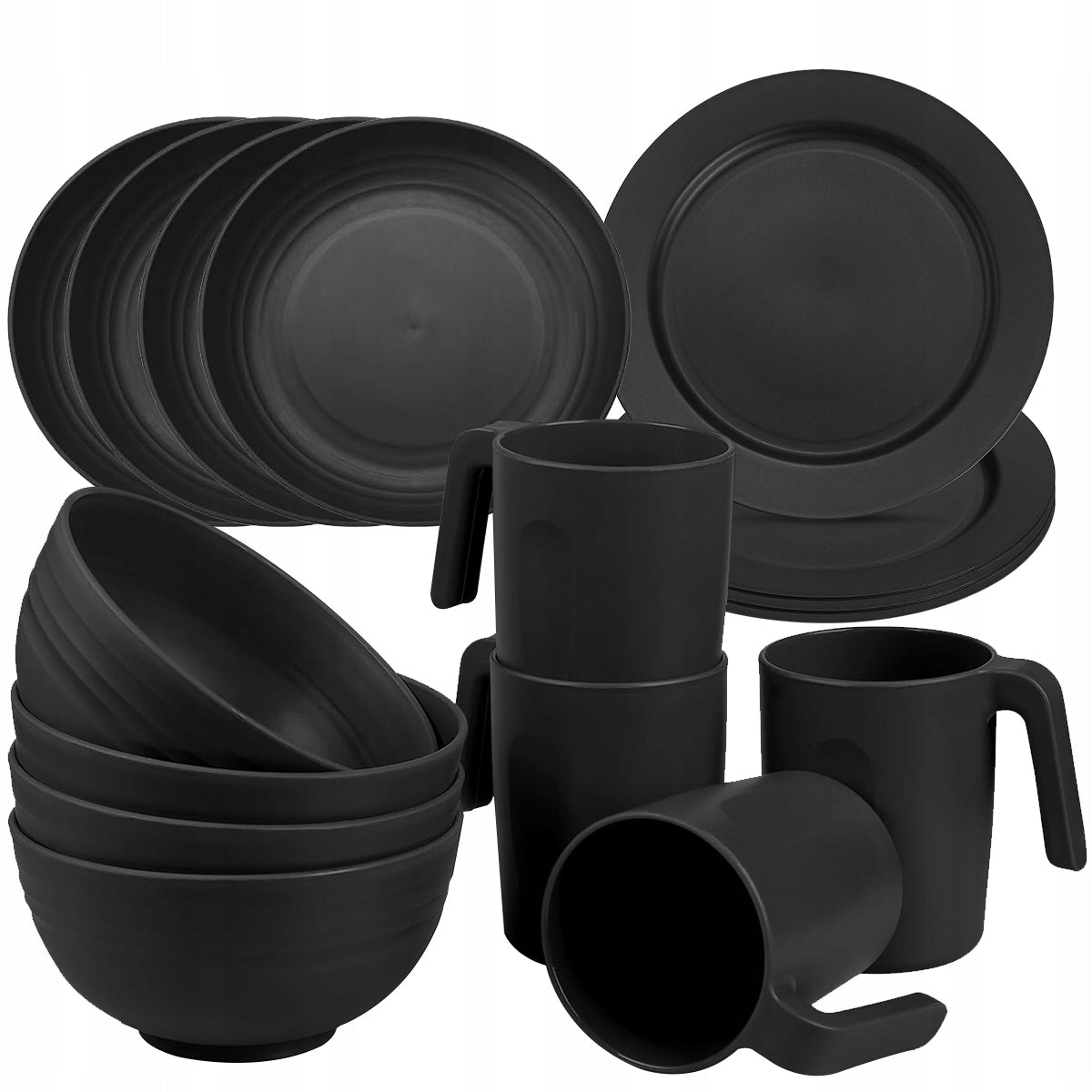 PLATES CUTLERY HIKING SET CAMPING OUTDOOR 16PCS Packaging status original