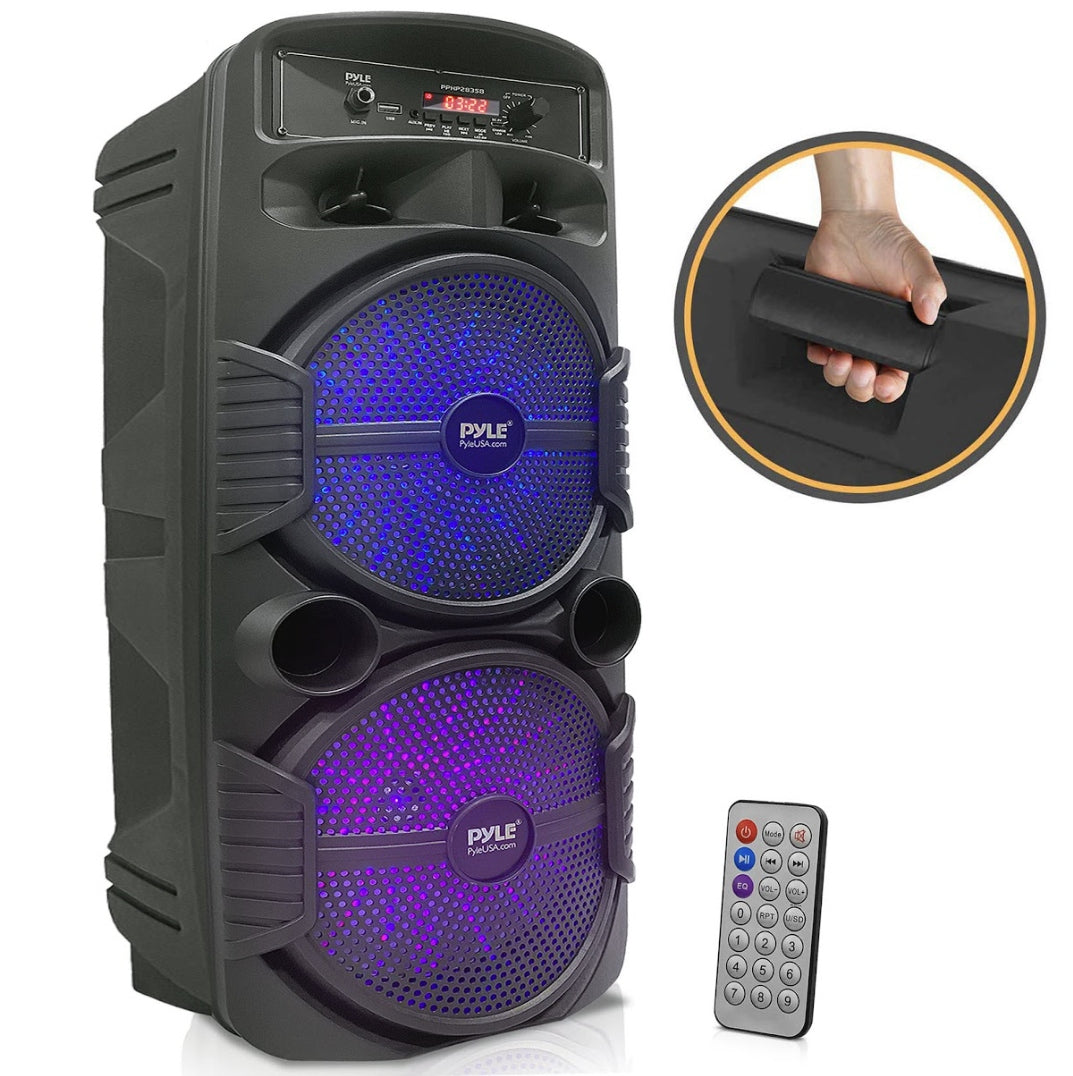 PORTABLE BLUETOOTH SPEAKER PYLE 600W USB RADIO FM SD CARD PYLE