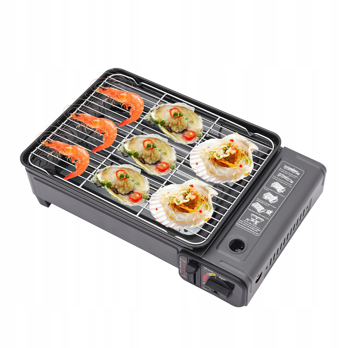 PORTABLE CAMPING GRILL GAS STOVE WINDPROOF WITH CASE FOR GRILL CAMPING