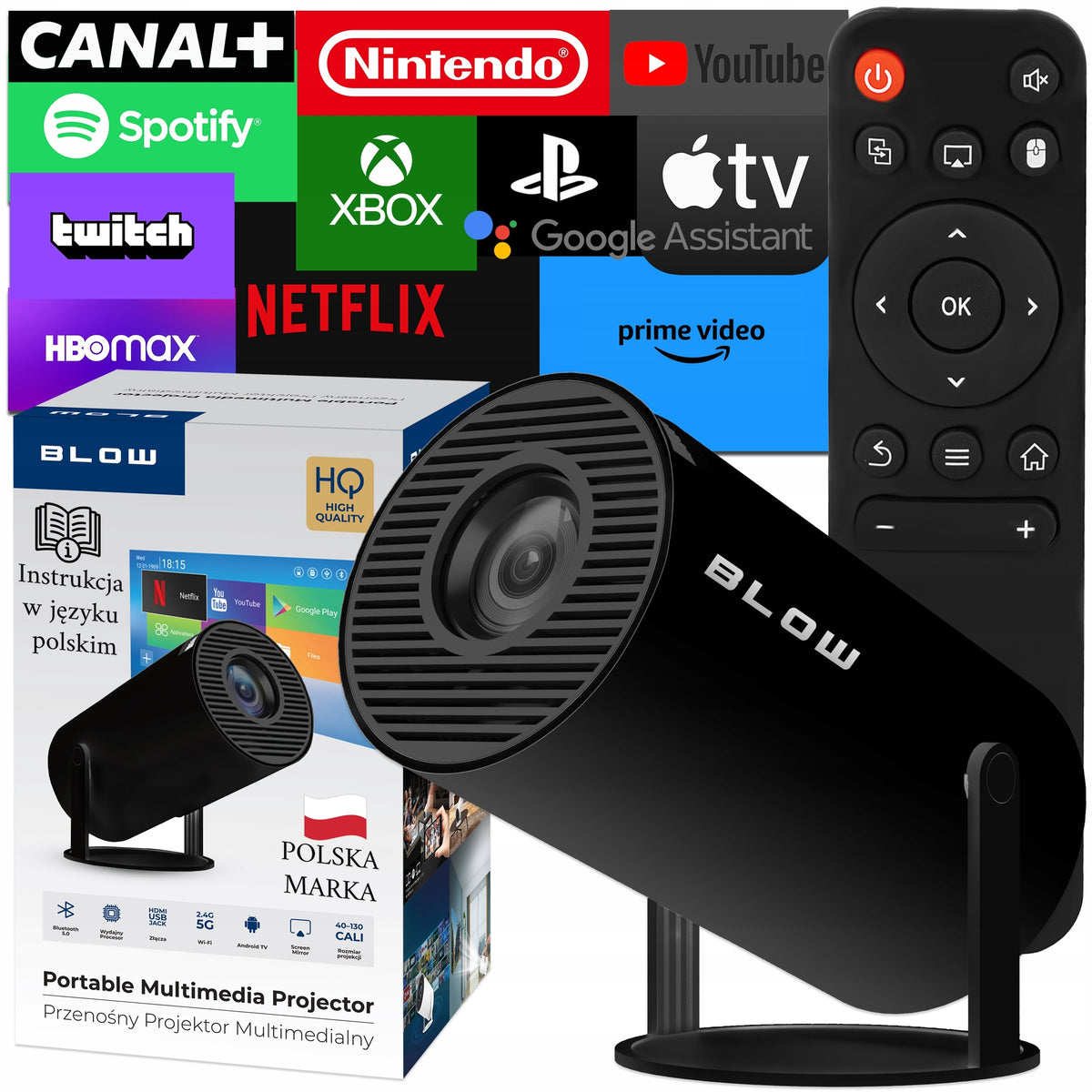 PORTABLE PROJECTOR ROTARY PROJECTOR SPEAKER ANDROID SMART TV WIFI FULL HD Model 550382918
