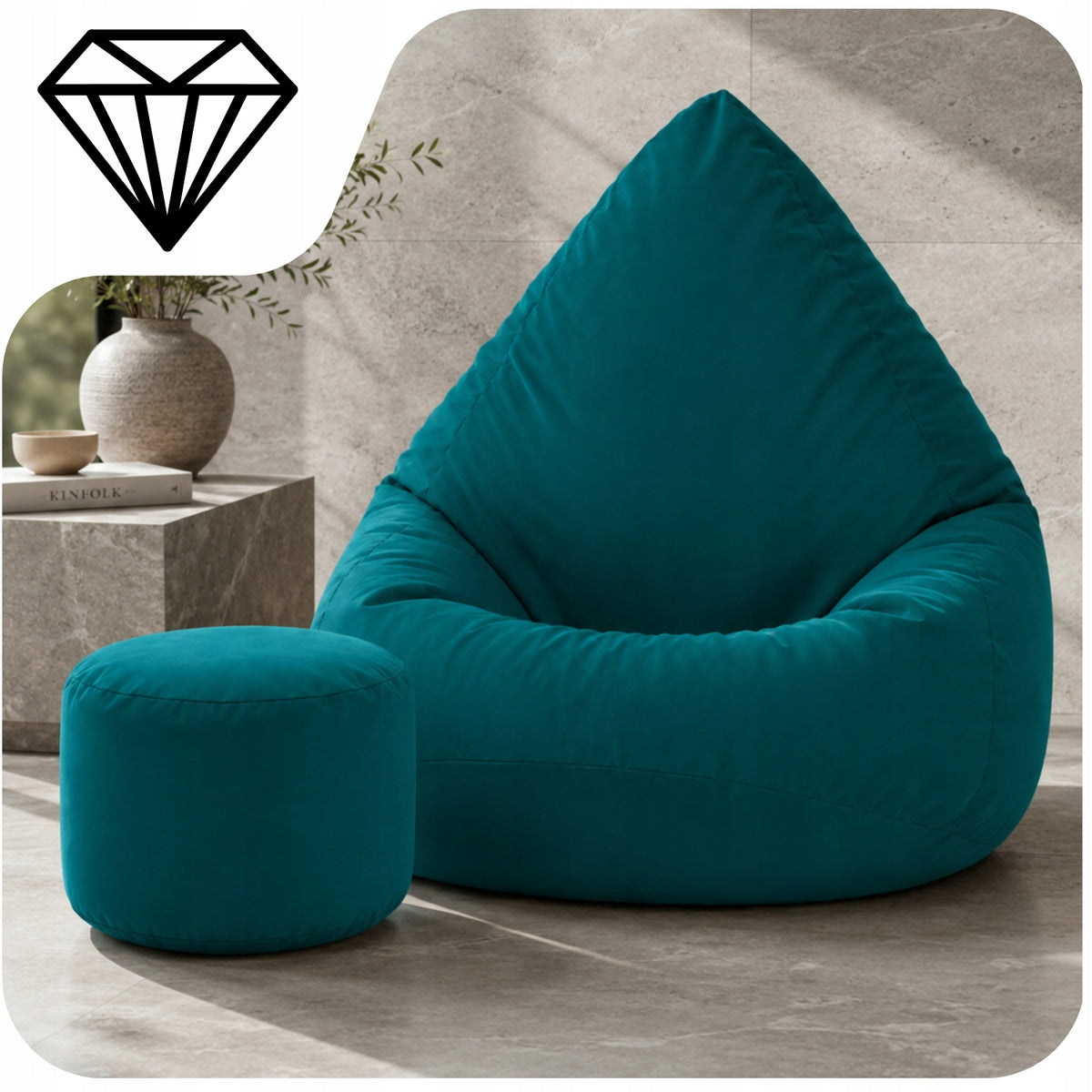 POUF OXFORD ARMCHAIR SAKO POUF BAG COMFORTABLE SEAT FOR HOME LIVING ROOM Manufacturer code T3