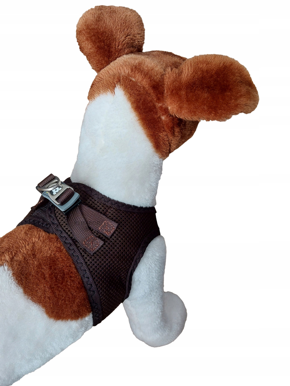 PRESSURE-FREE DOG HARNESS BROWN LIGHT WITH EYE FOR LEASH RATLEREK 3XS Packaging status original