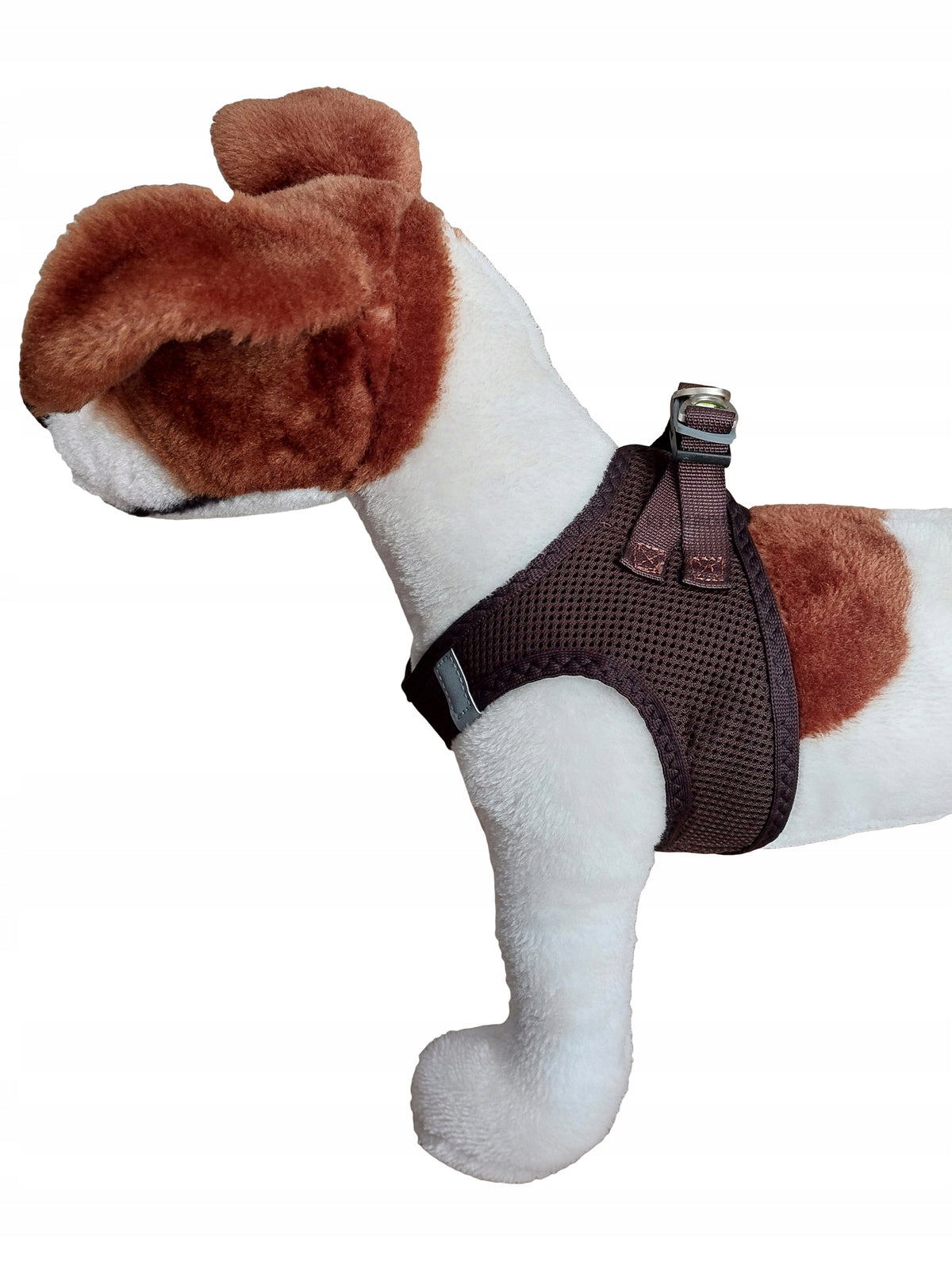 PRESSURE-FREE DOG HARNESS BROWN LIGHT WITH EYE FOR LEASH RATLEREK 3XS