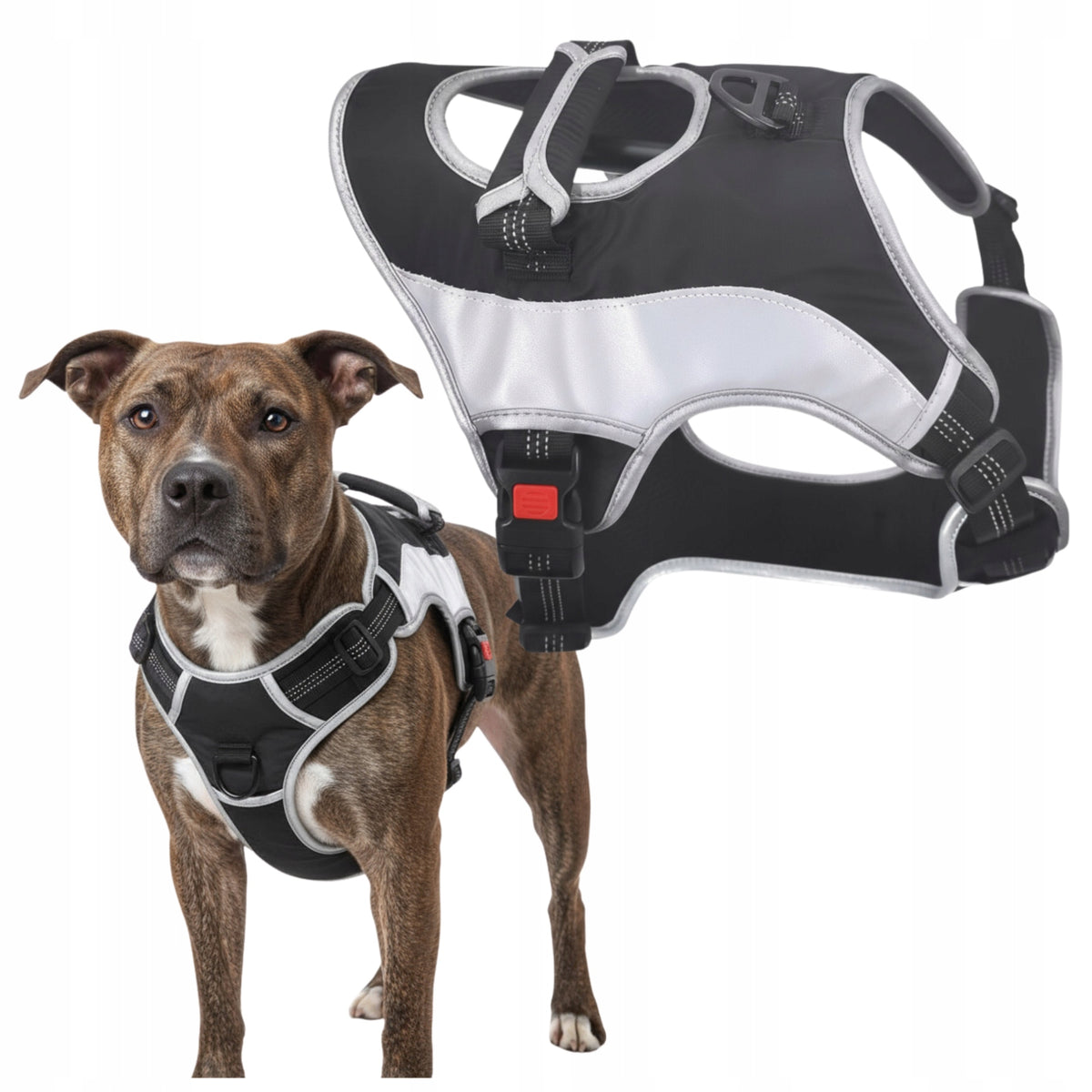 PRESSURE-FREE DOG HARNESS WITH HANDLE COMFORTABLE GUARD REFLECTIVE M