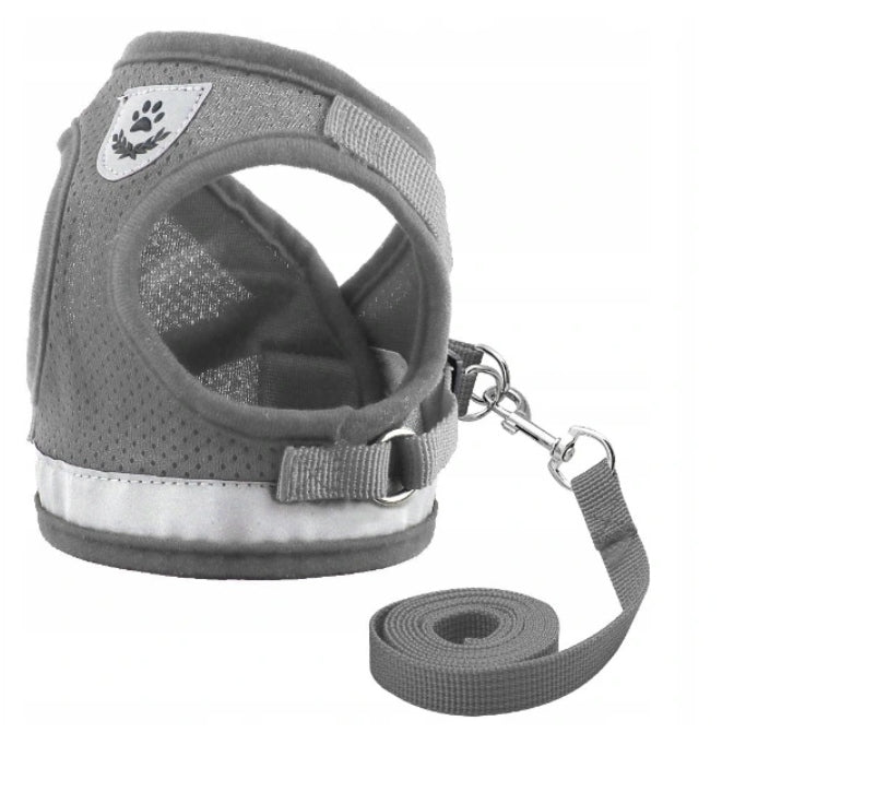 PRESSURE-FREE WALKING HARNESS FOR CAT + LEASH ADJUSTABLE REFLECTIVE SIZE M Manufacturer code szelki dla psa odblaskowe