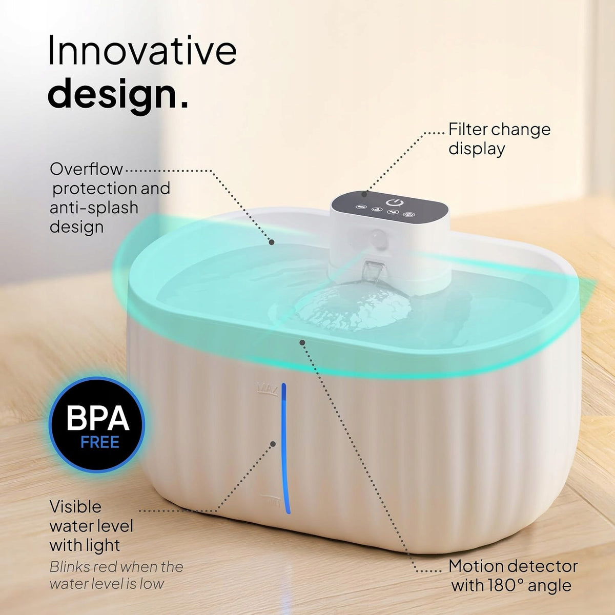 PRETTY PAW Cat Fountain Wireless Motion Sensor 3L Quiet Manufacturer code PP02