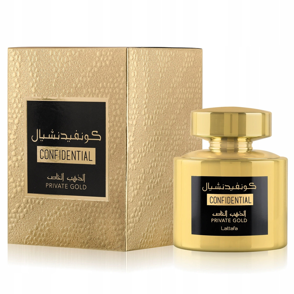 PRODUCT LATTAFA CONFIDENTIAL PRIVATE GOLD 100ML EDP Packaging status original