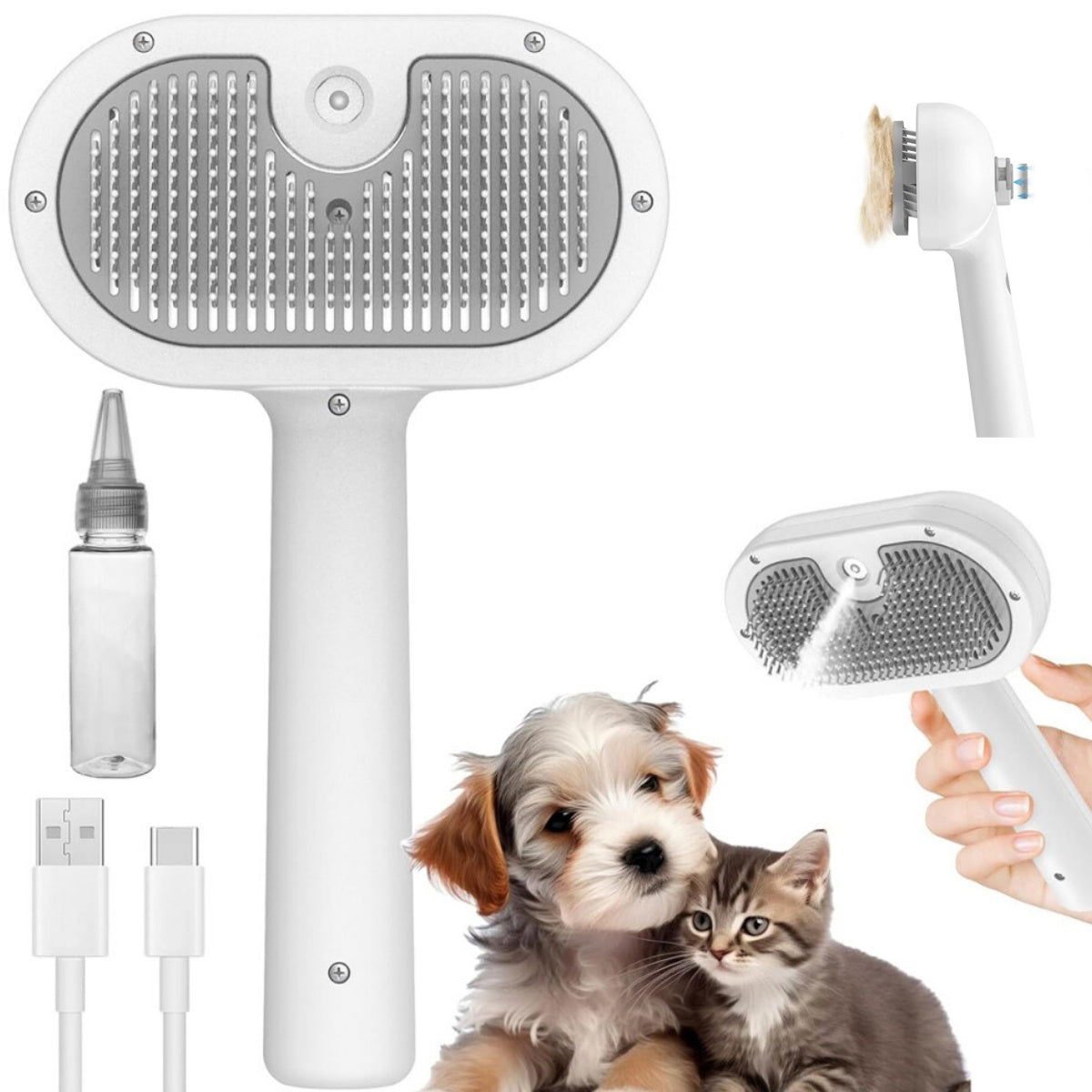 PROFESSIONAL 3-IN-1 PET CAT DOG STEAM BRUSH