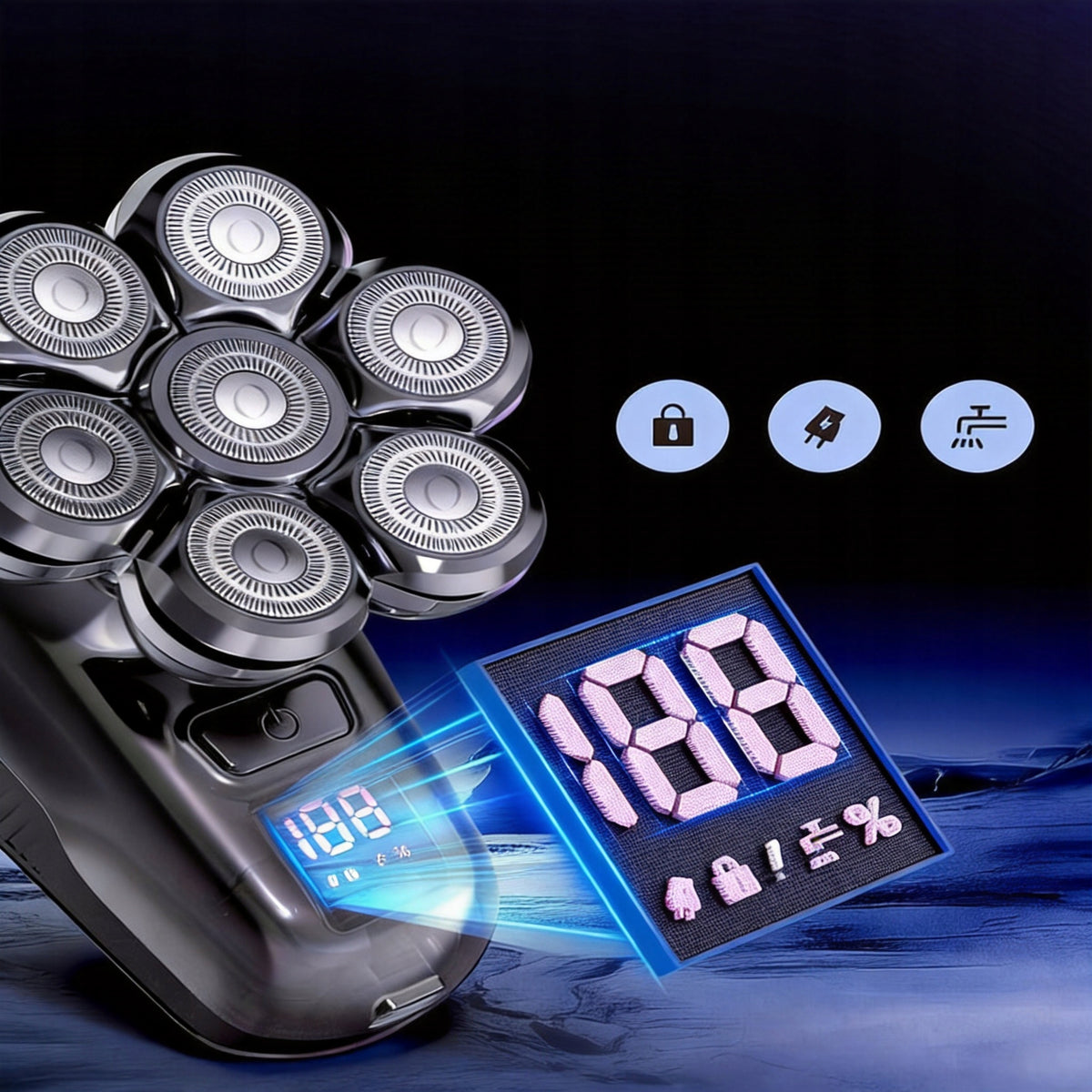 PROFESSIONAL ELECTRIC SHAVER MALE USB FOR HEAD AND FACE SET Packaging status original