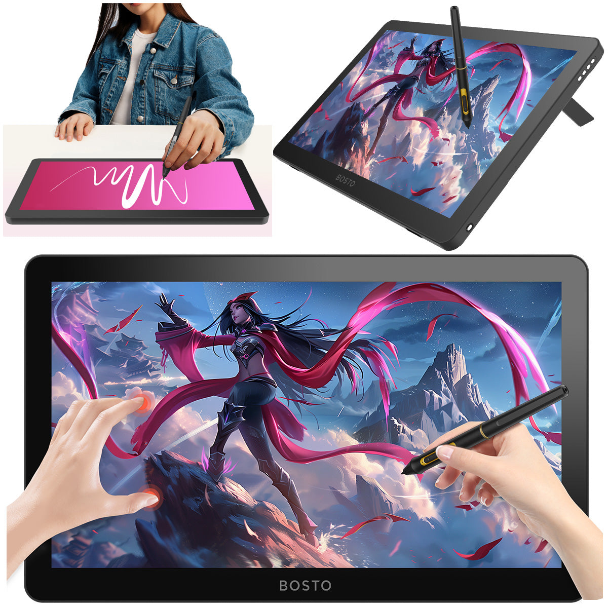 PROFESSIONAL Graphics Tablet BOSTO BT-19HDT(P) TOUCH LCD 1920x1080
