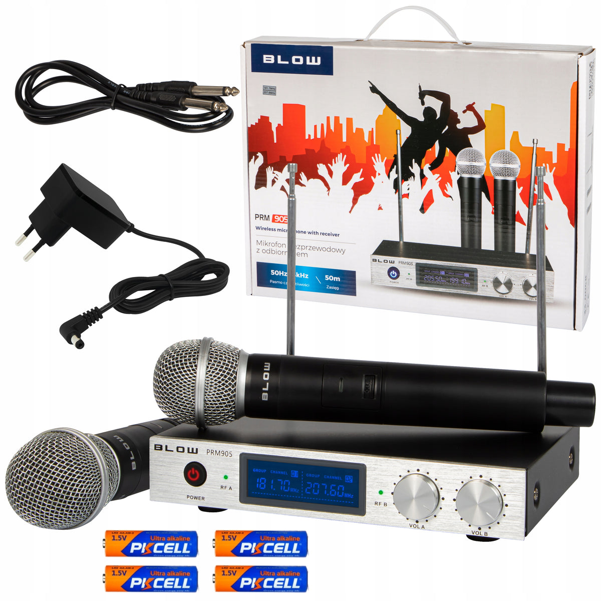 PROFESSIONAL MICROPHONE PERFORMANCE CONFERENCE 2pcs RECEIVER 2xAA JACK 6.3 50m