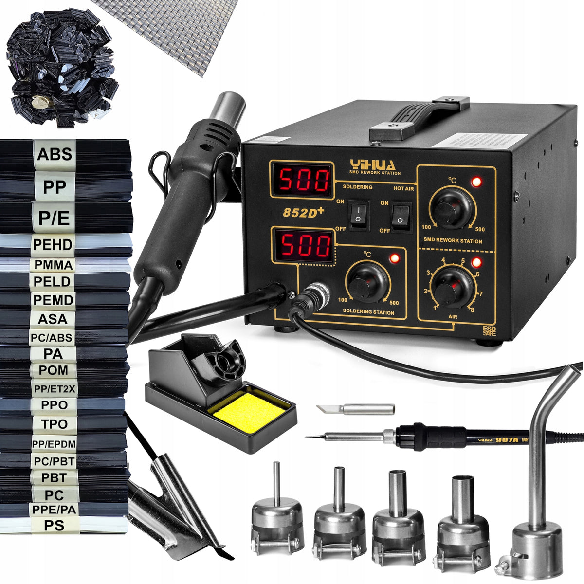 PROFESSIONAL PLASTIC WELDING MACHINE WITH DIAPHRAGM PUMP 20x PLASTIC HQ 852D+