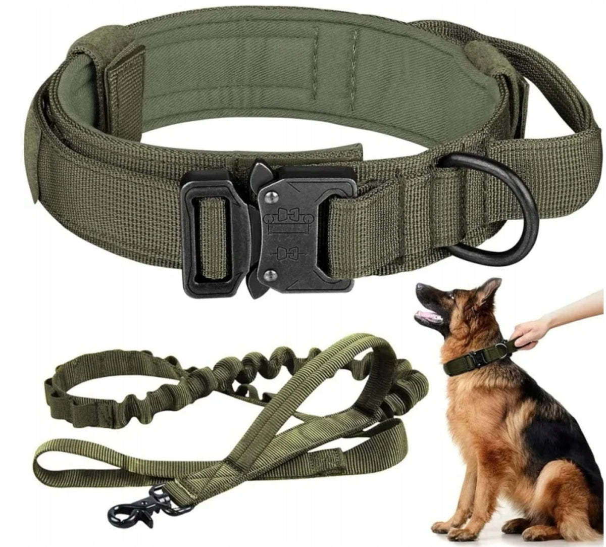 PROFESSIONAL TACTICAL DOG COLLAR METAL BUCKLE STRONG LEASH 34-44 CM M