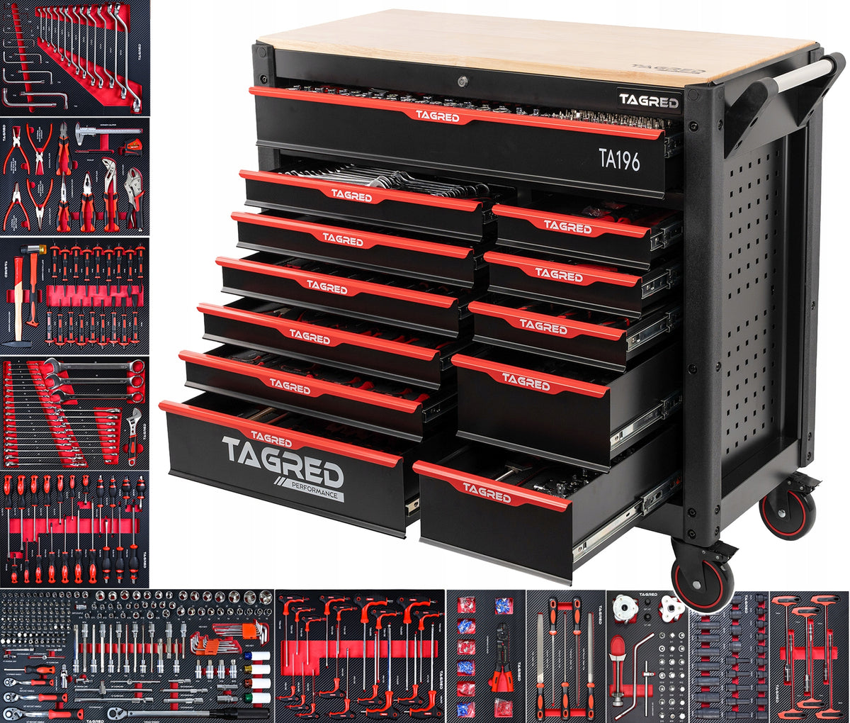 PROFESSIONAL WORKSHOP CABINET TOOL TROLLEY JUMBO 12 DRAWERS 541-EL.