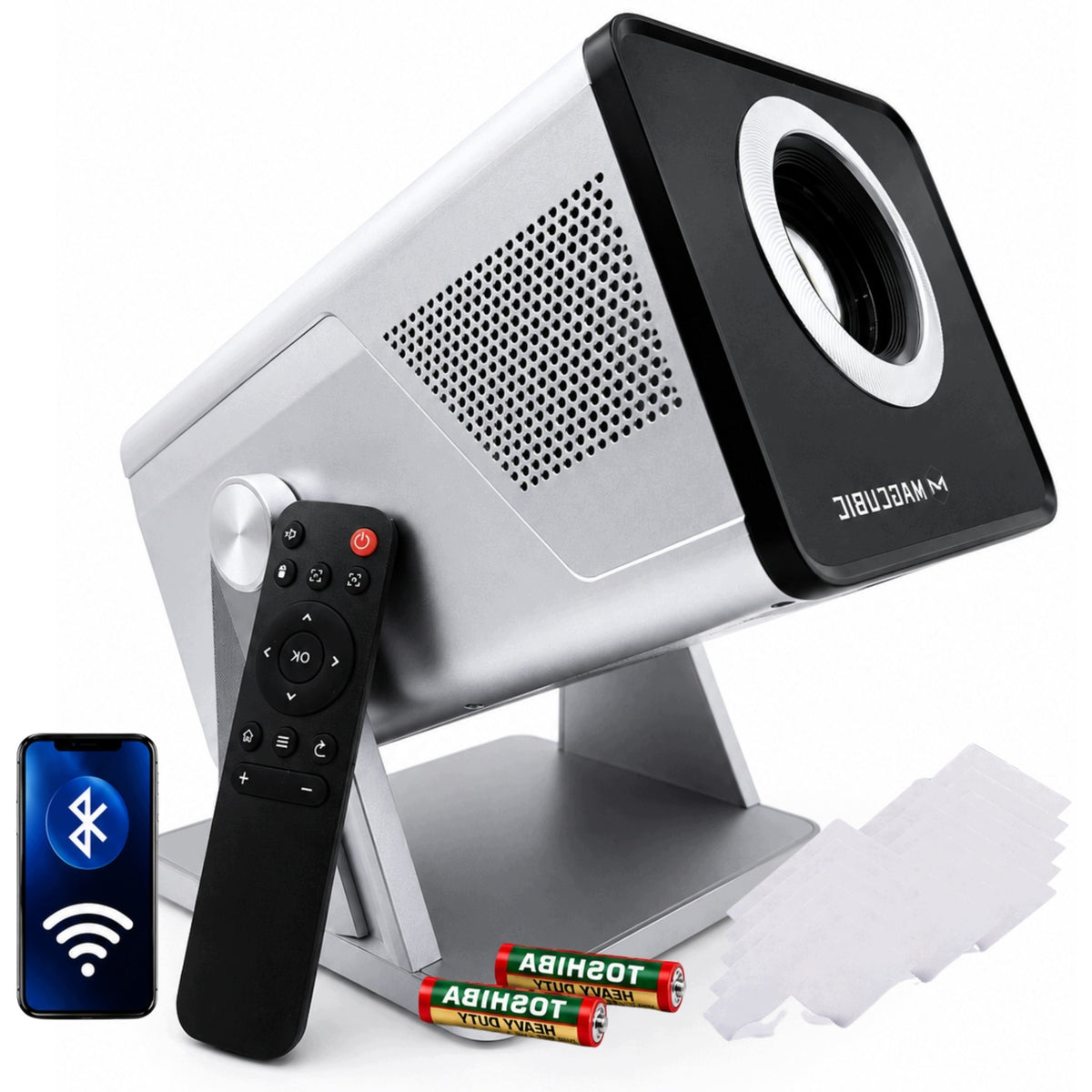 PROJECTOR 4K ROTATING PORTABLE MAGCUBIC ANDROID14 SMART+cloths