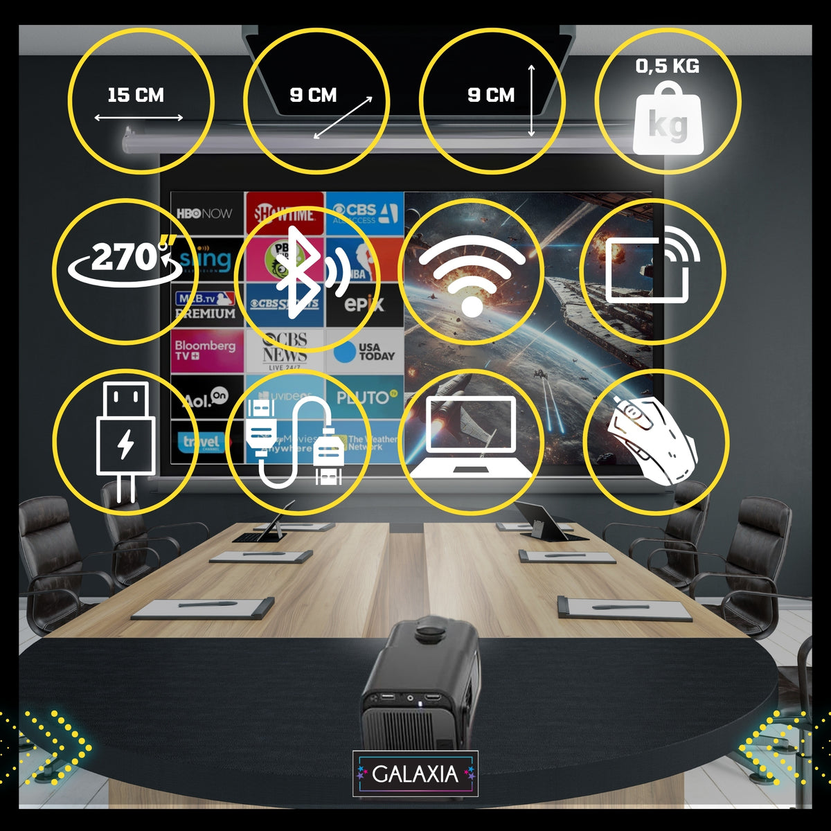 PROJECTOR MINI PORTABLE ANDROID LED WIFI HD SMART TV HY320 Brand GALAXIA