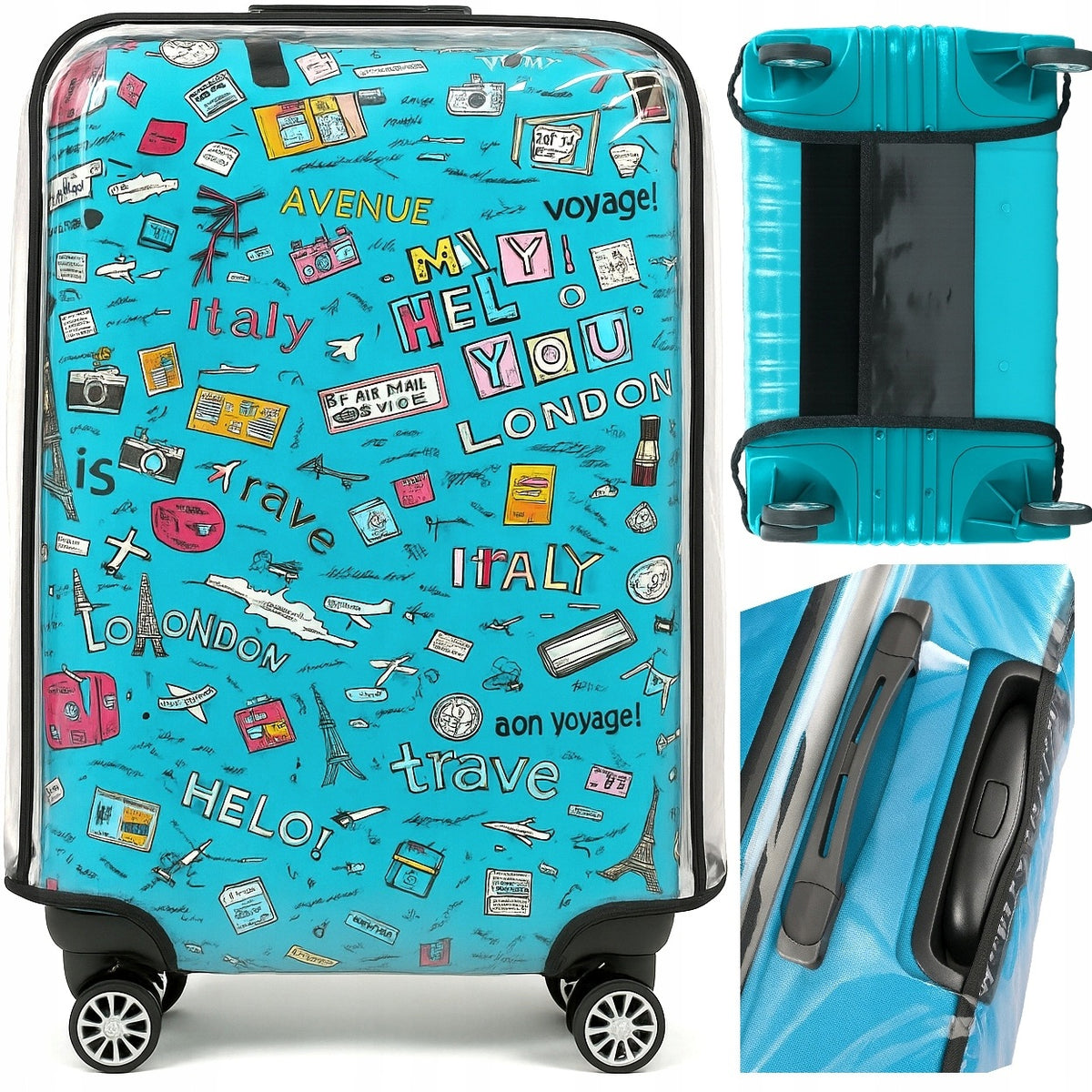 PROTECTIVE COVER FOR LARGE TRAVEL SUITCASE CASE LUGGAGE TRANSPARENT