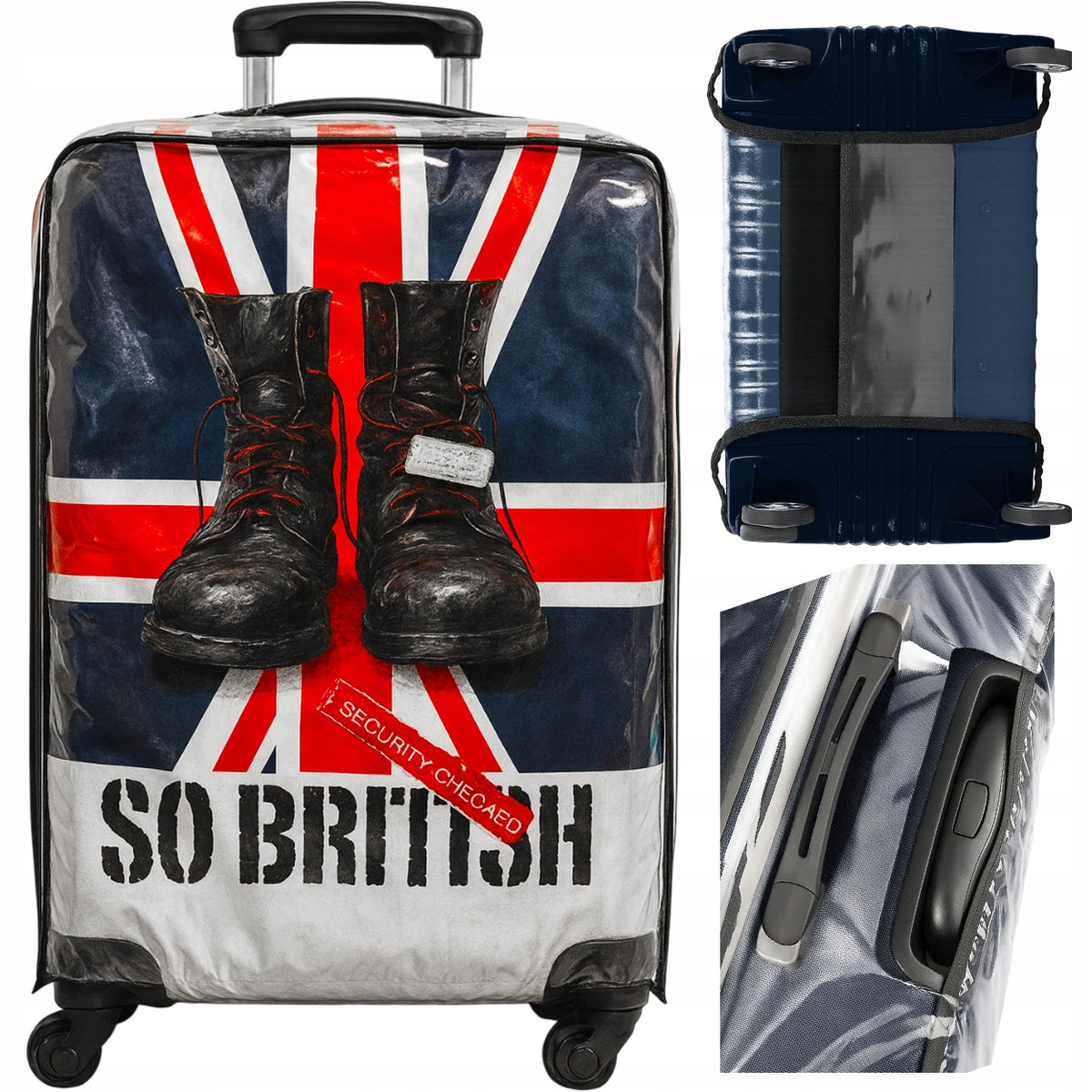 PROTECTIVE COVER FOR MEDIUM TRAVEL SUITCASE CASE LUGGAGE TRANSPARENT
