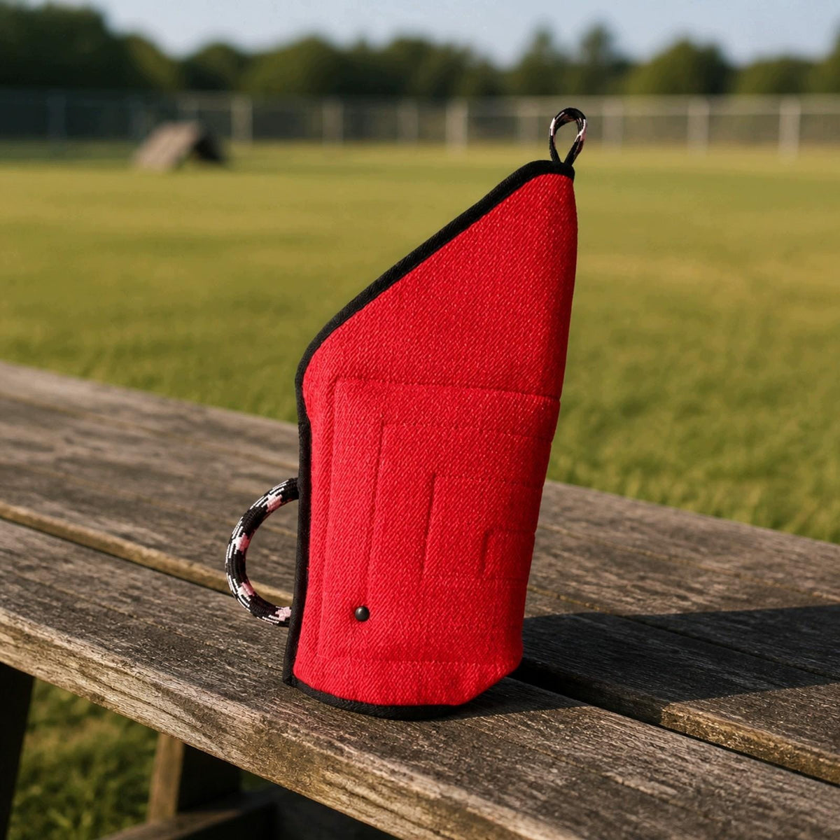 Padded Polyester Dog Bite Sleeve with Hanging Loop for Handler Orange Packaging status original