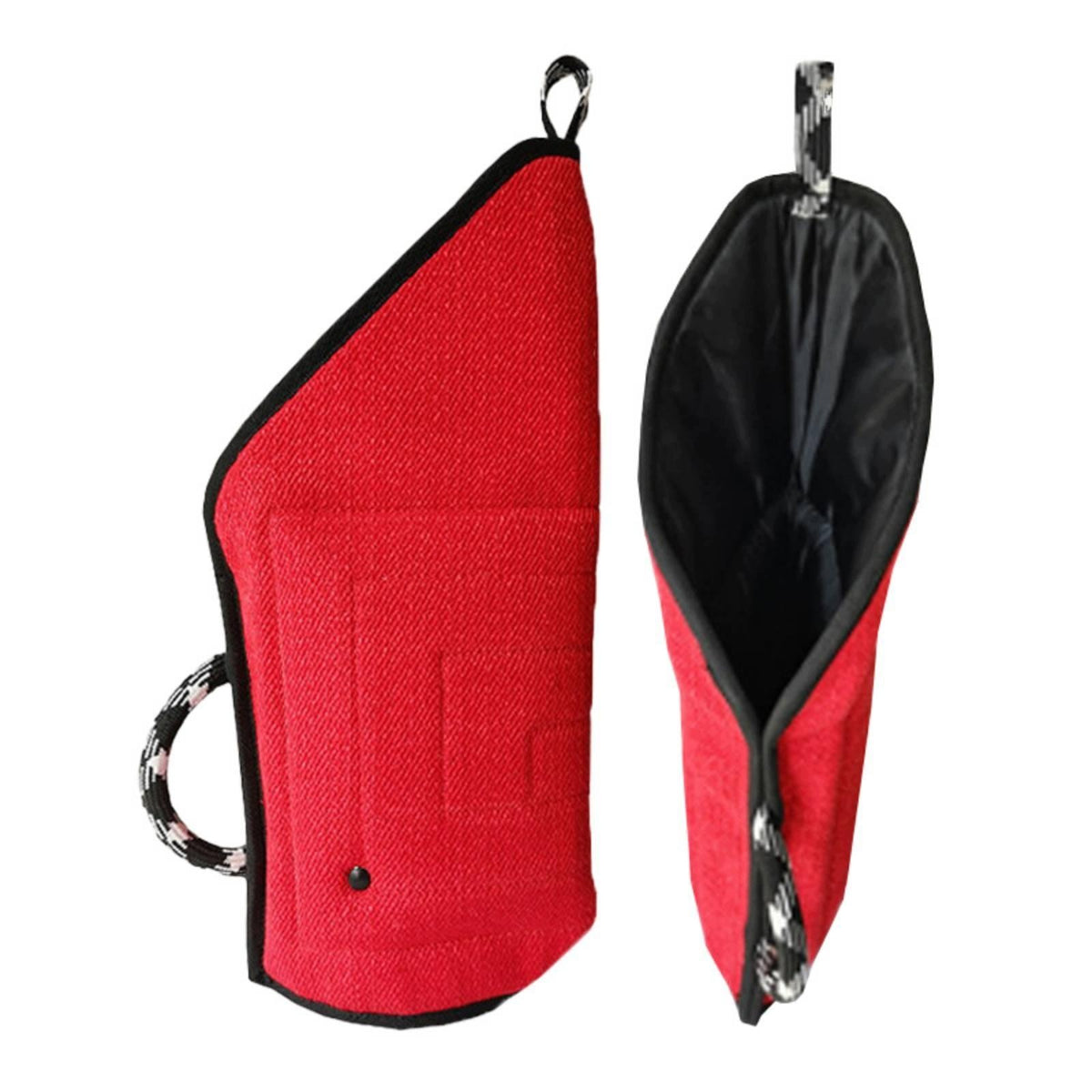 Padded Polyester Dog Bite Sleeve with Hanging Loop for Handler Red Packaging status original