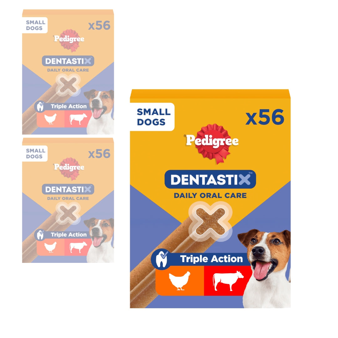 Pedigree Denta Stix Small Breed Dental Teether For Dogs 3x56pcs
