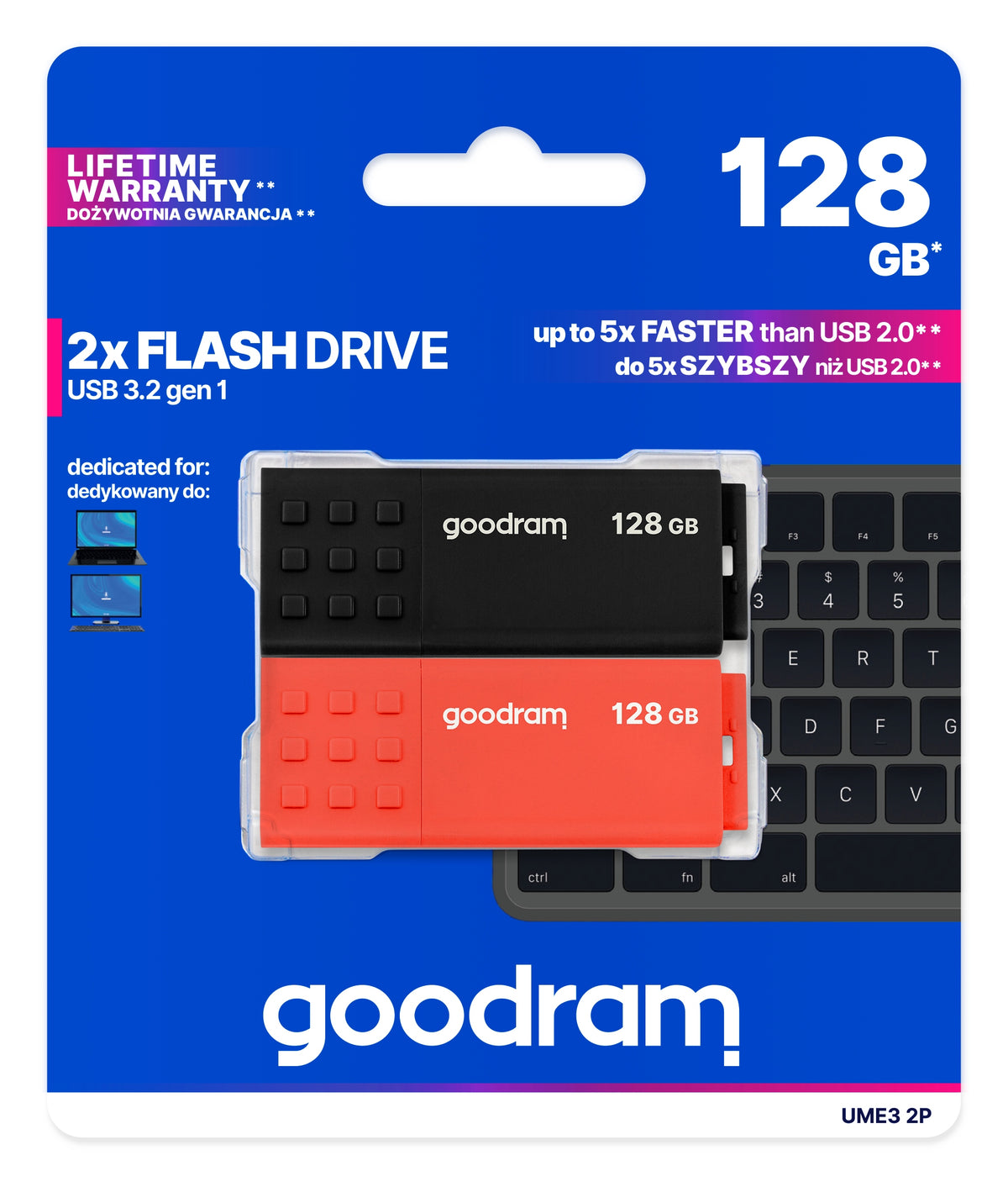 Pendrive GOODRAM 2x128GB UME3 MIX USB 3.2 two-pack
