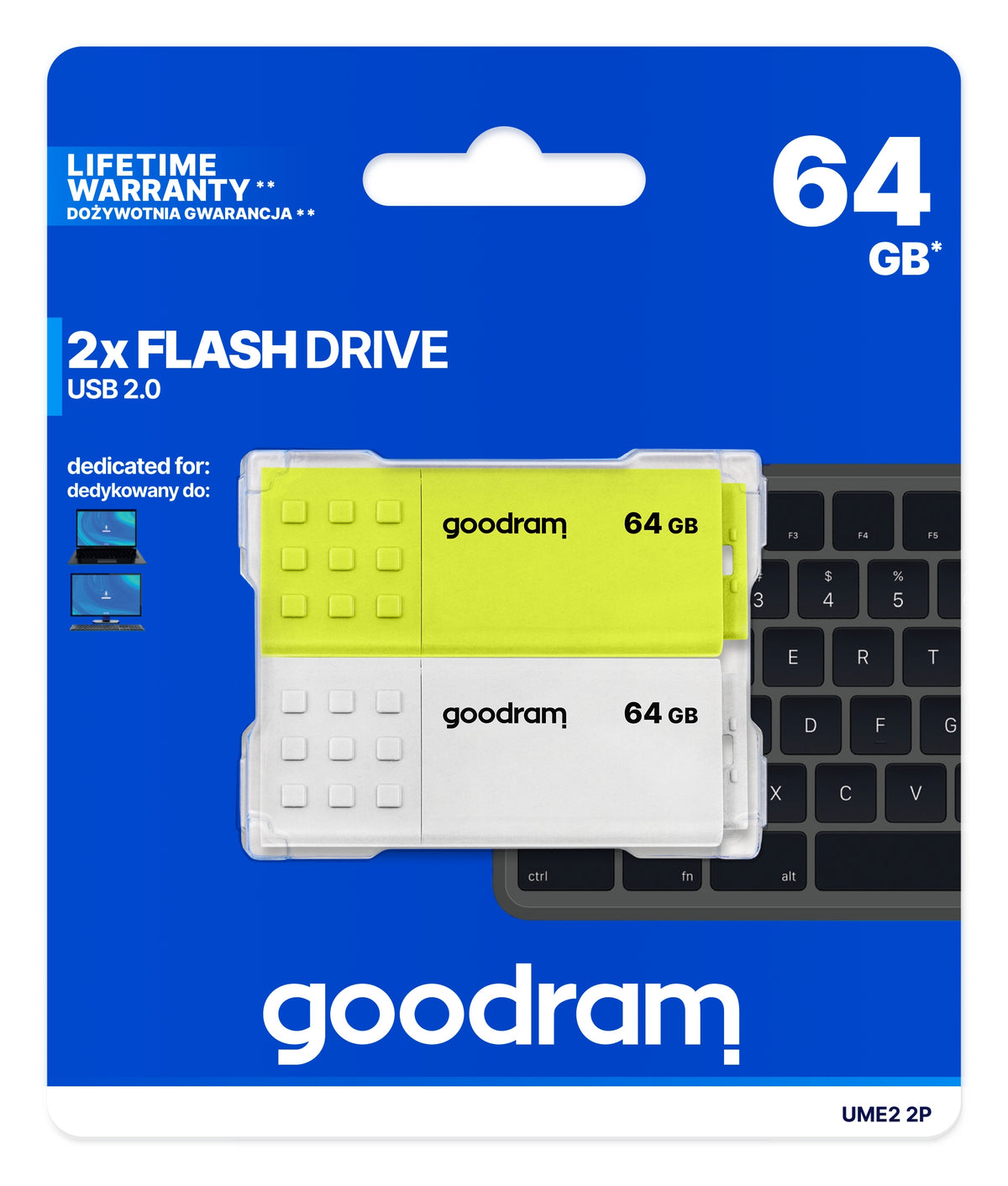 Pendrive GOODRAM 2x64GB UME2 MIX USB 2.0 two-pack Brand GOODRAM