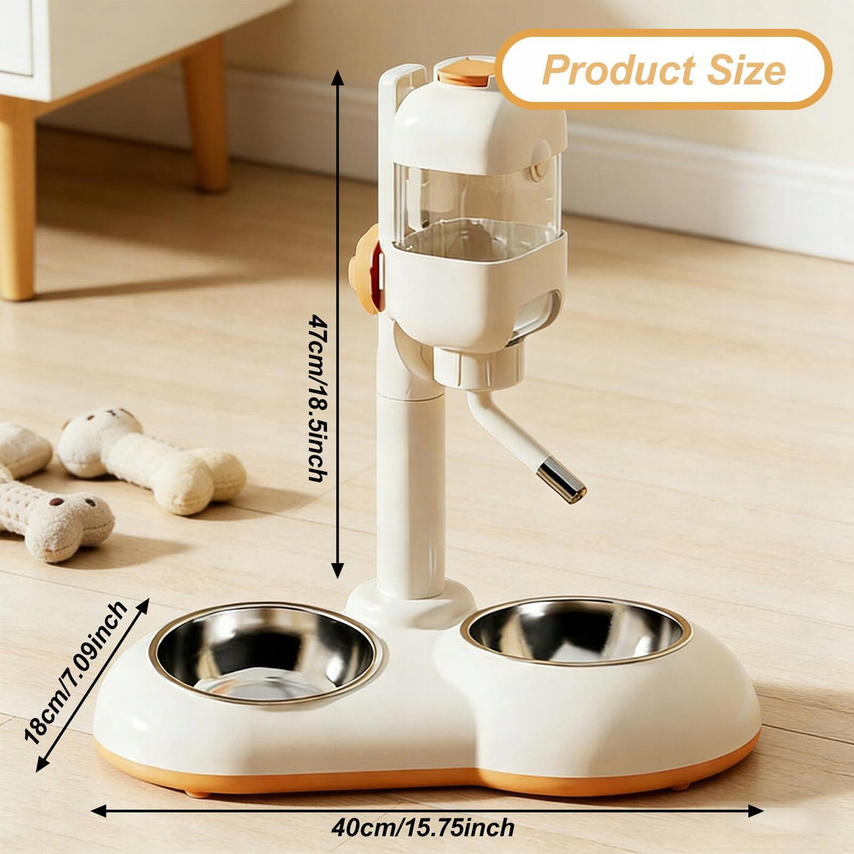 Pet Standing Water Dispenser Automatic Food Feeder for Rabbits White Packaging status original