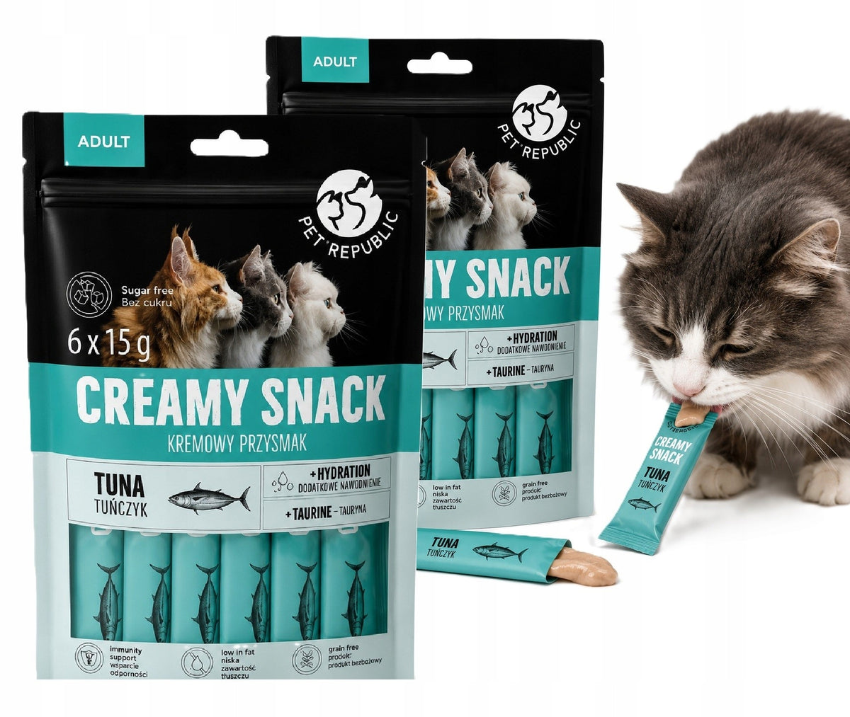 PetRepublic Creamy Snack with Tuna for Cat 12x15g, Flavor