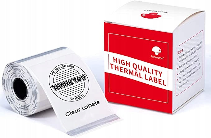 Phomemo thermal label stickers 40x60mm 130pcs transparent for M110 Packaging status original