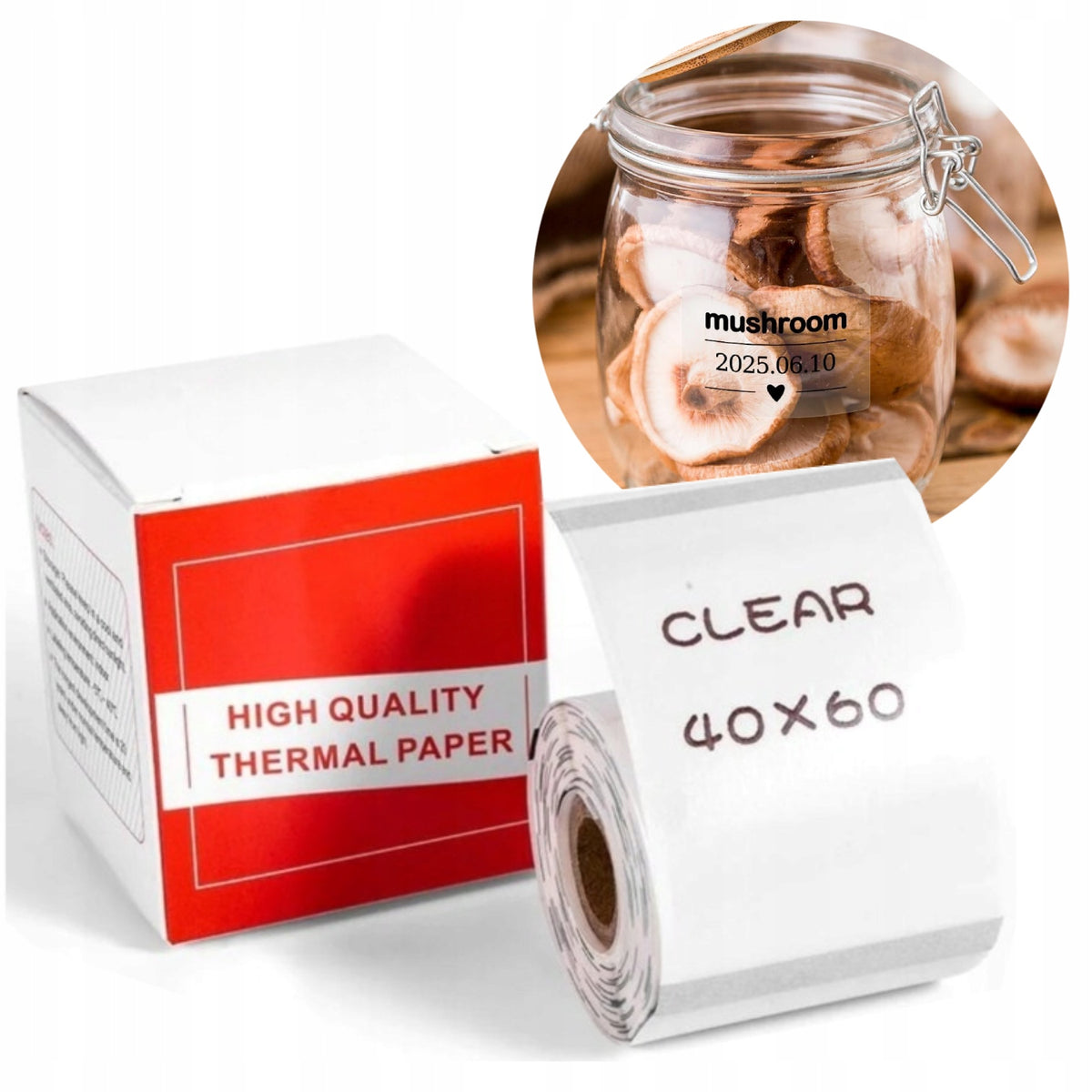 Phomemo thermal label stickers 40x60mm 130pcs transparent for M110