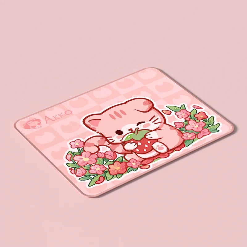 Pink Cute Non-Slip Mouse Pad with Cat for Gift Packaging status original