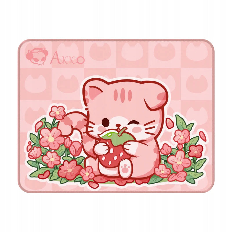 Pink Cute Non-Slip Mouse Pad with Cat for Gift