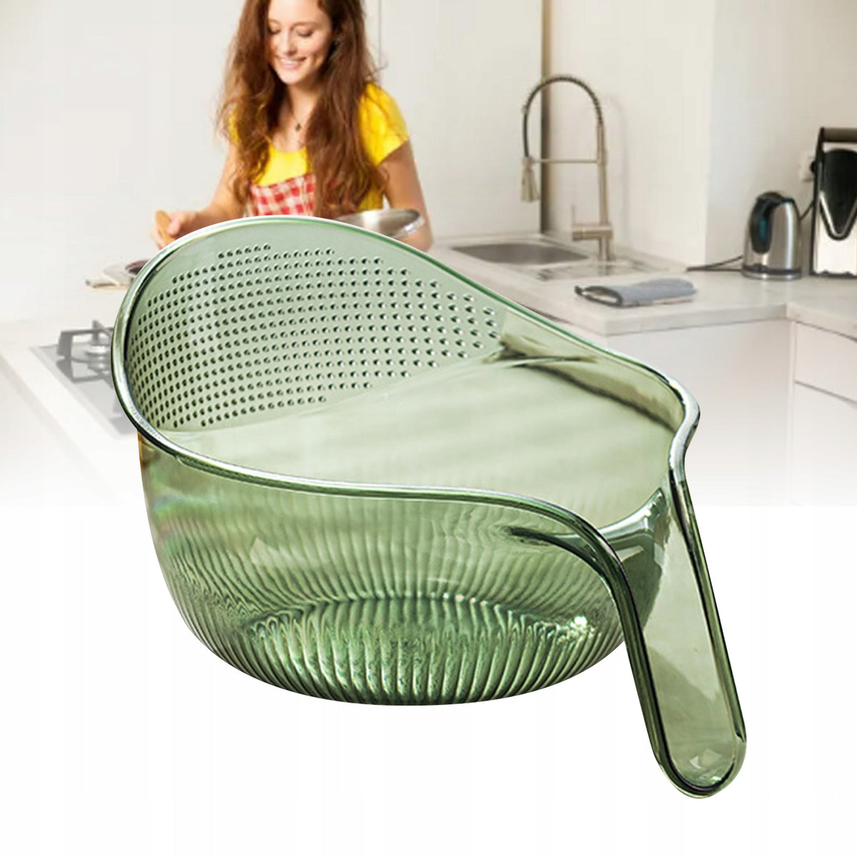 Plastic Rice Strainer with Handle for Vegetable Bean 2G Trade name other