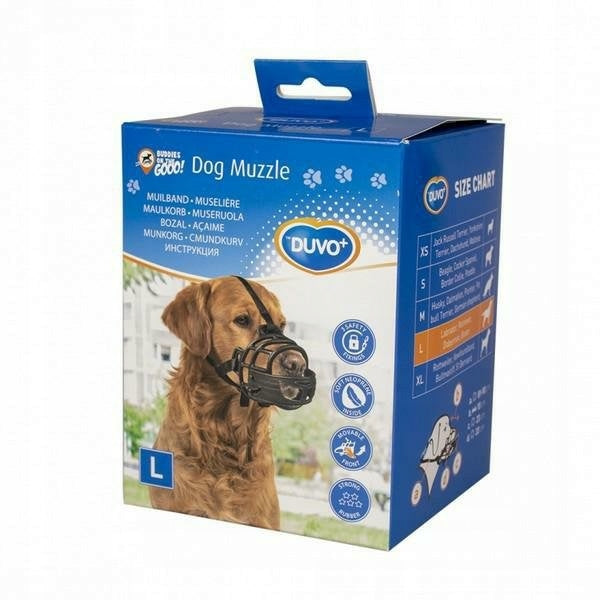 Plastic dog muzzle Duvo+ soft lightweight adjustable L Packaging status original