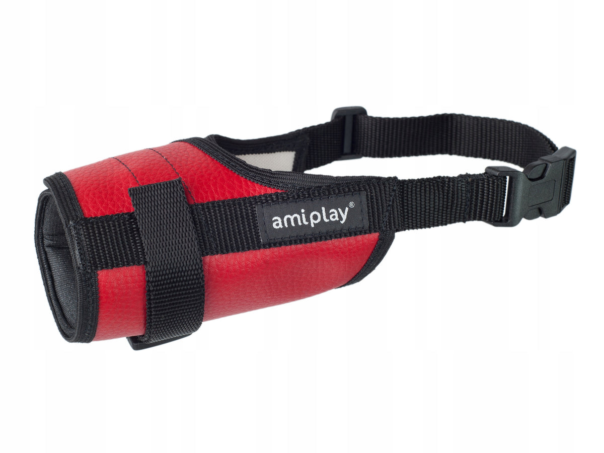Plastic muzzle Amiplay yorkshire terrier 14-17cm red