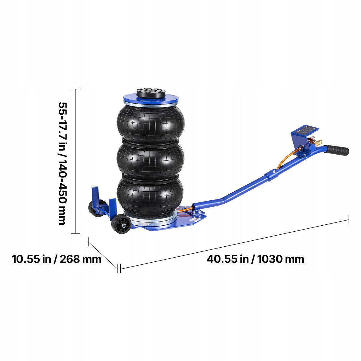 Pneumatic Lift Load Capacity 3T 14 – 45CM Safe Vehicle Support Maximum lifting height 450 mm