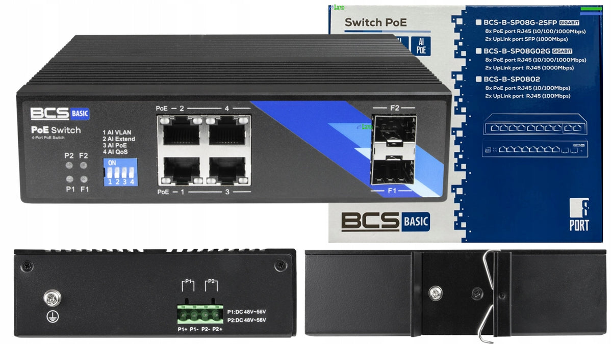 PoE switch BCS -B-ISP04G-2SFP / for 4 IP cameras