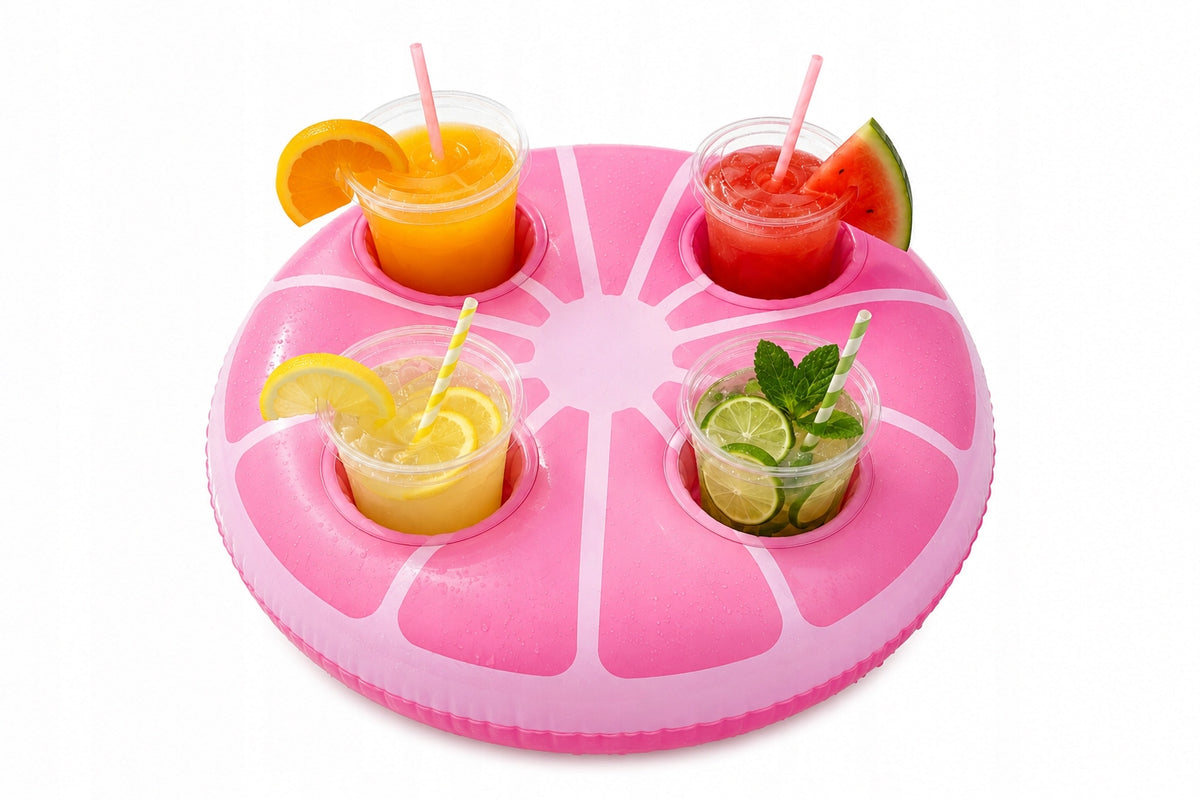 Pool DRINK HOLDER 48 cm Inflatable Table for 4 Cups Pink
