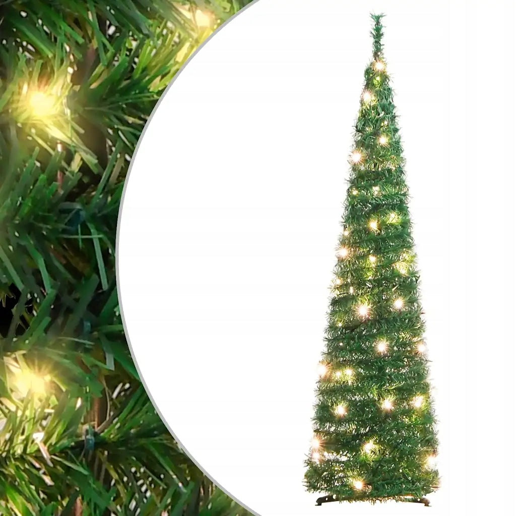 Pop-up Artificial Christmas Tree, 50 LED, Green, 120
